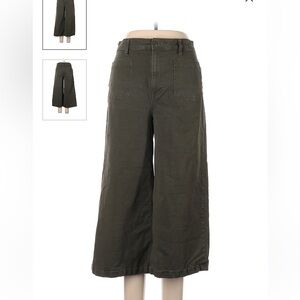 Point Sur Wide Leg Army Green Wide Leg Cropped Pant Size 32